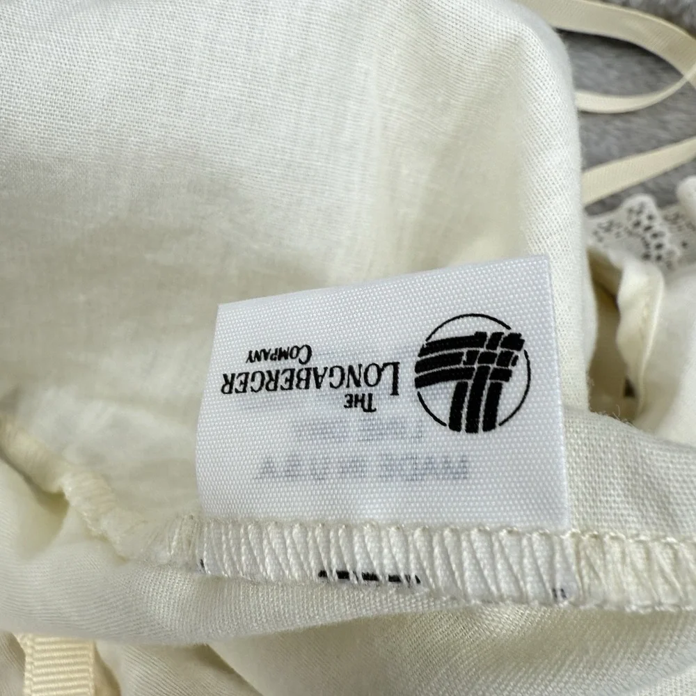 Longaberger Basket Liner‎ Cream w/Lace Trim 23